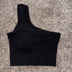 BuffBunny Black One-Shoulder Crop Top